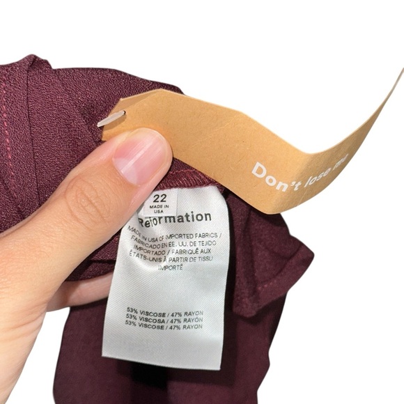 Reformation Burgundy Frasier Crewneck Midi Dress Womens 22 - Picture 6 of 9